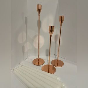 Rose Gold Candleholders - Set of 6